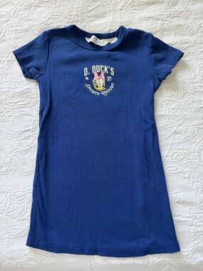 H&m girls 3/4t D. Duck's Sports Resort Blue Ribbed Tee Dress